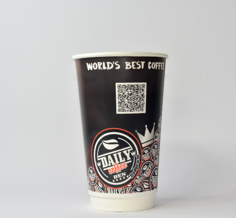 16OZ (473ML) DOUBLE WALL CUSTOM COFFEE CUPS - BOX OF 500