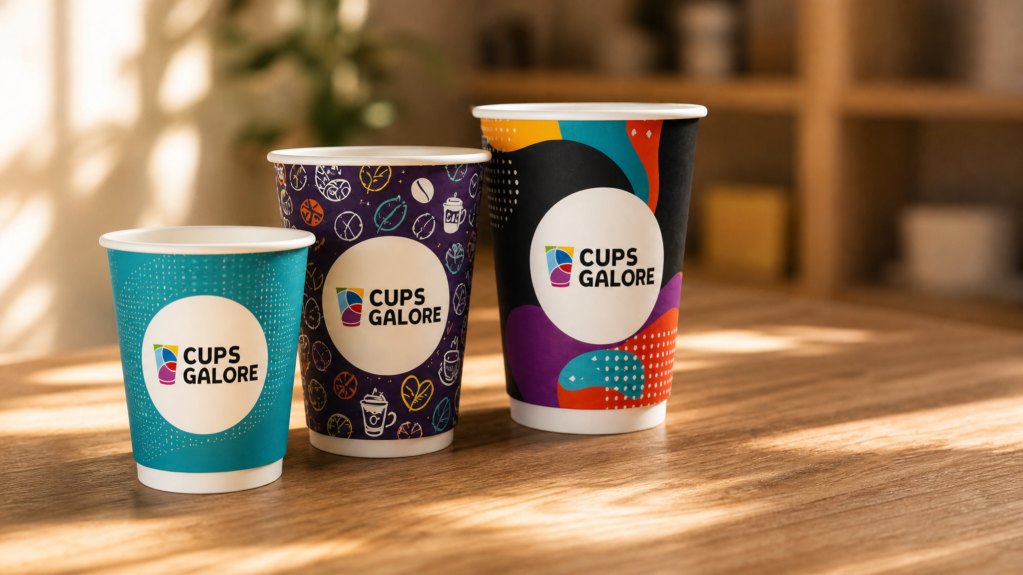Cups Galore custom-printed paper coffee cups
