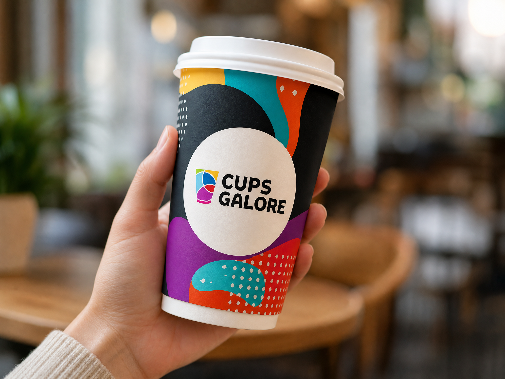 Custom branded paper coffee cup