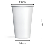 2 Plain White Single Wall Cups 12oz