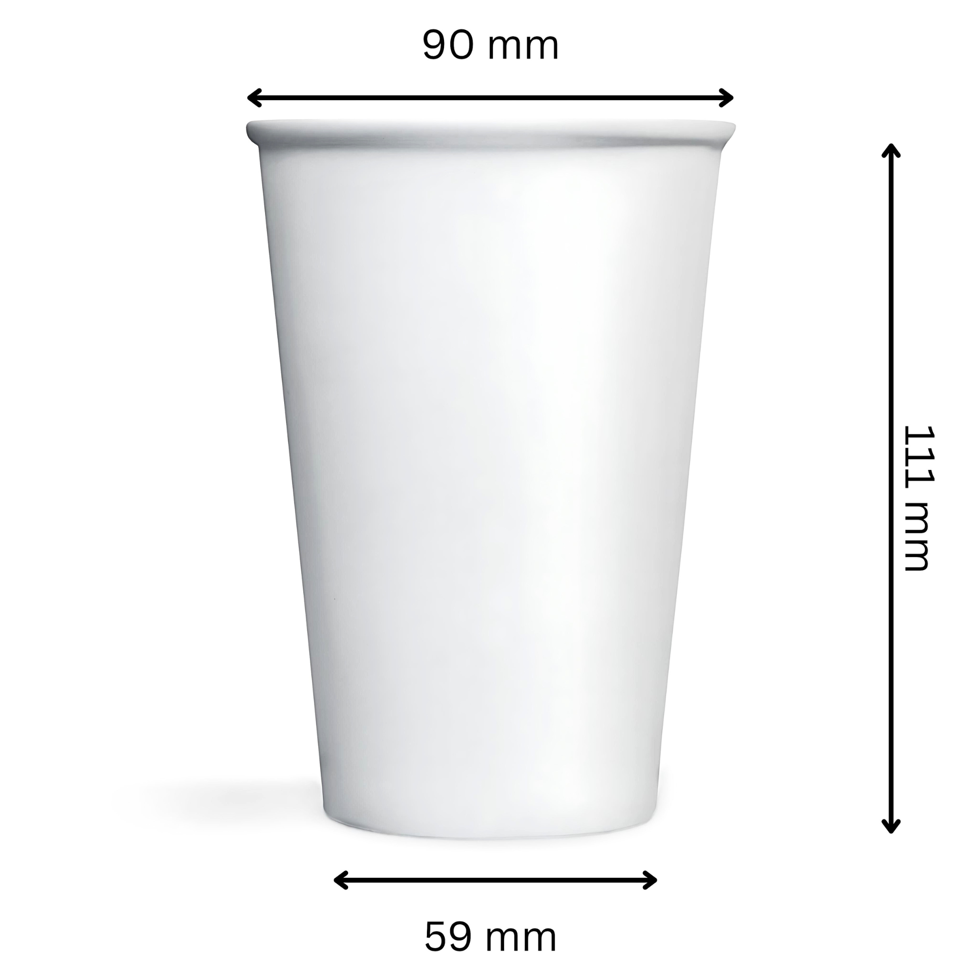 2 Plain White Single Wall Cups 12oz