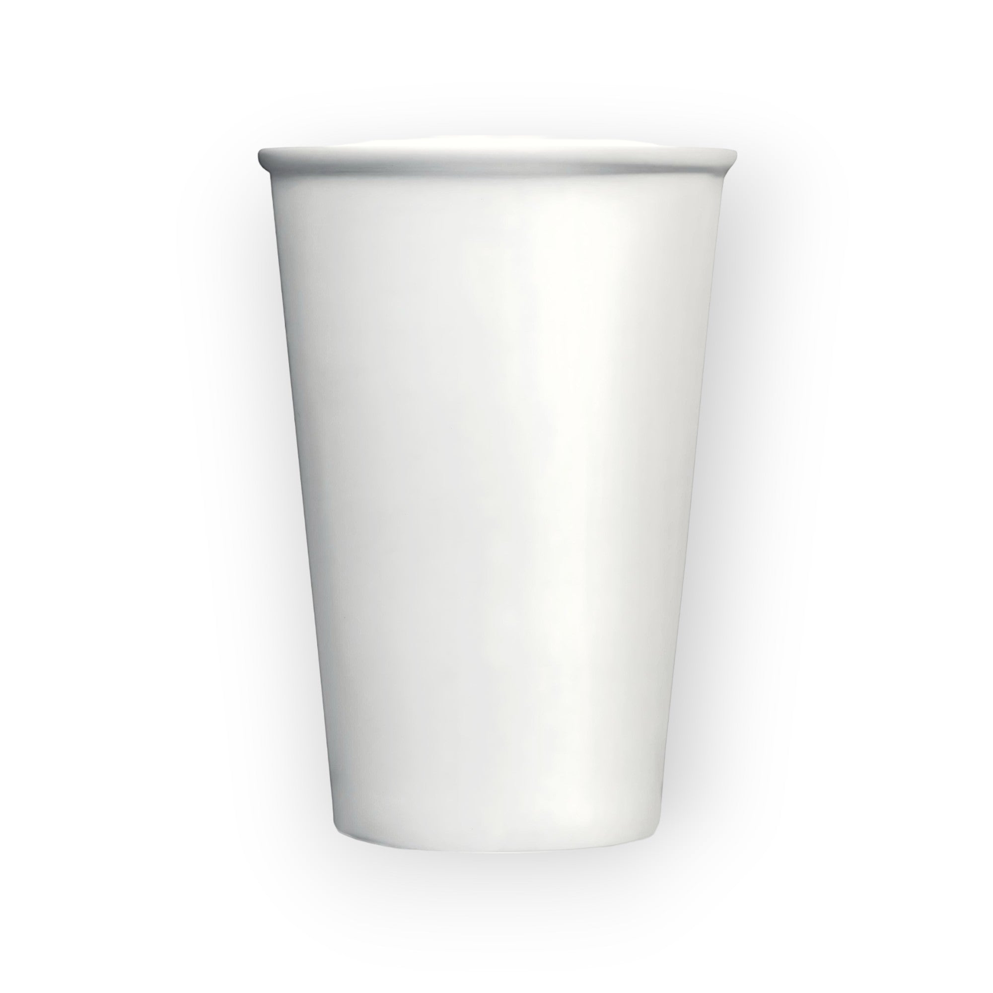 2 plain white single wall cups 16oz