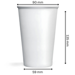 plain white single wall cusp 16oz 2