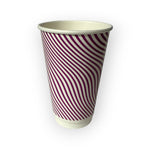 Pink Stripes 16OZ (473ML) DOUBLE WALL CUSTOM COFFEE CUPS 1