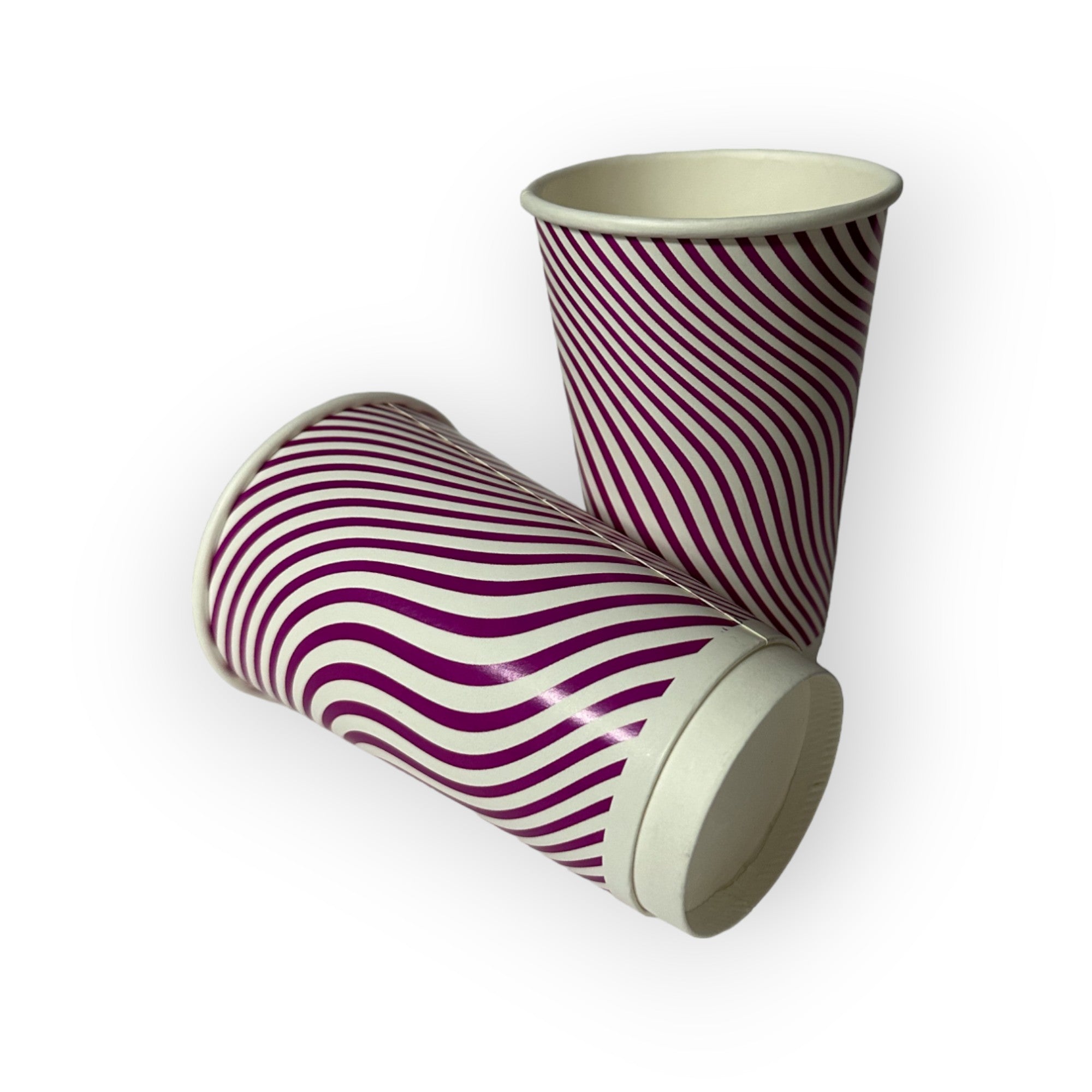 Pink Stripes 16OZ (473ML) DOUBLE WALL CUSTOM COFFEE CUPS 2