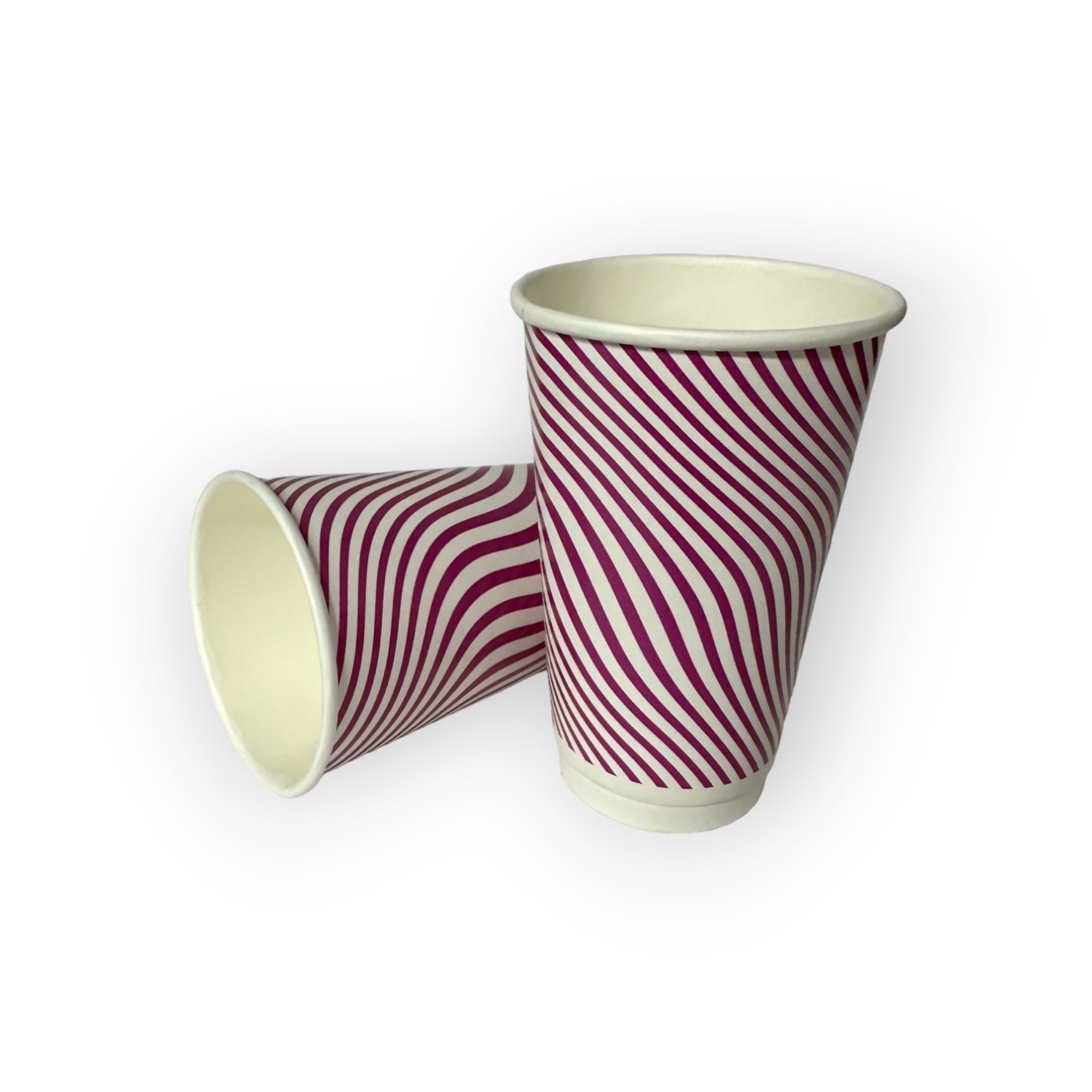 Pink Stripes 16OZ (473ML) DOUBLE WALL CUSTOM COFFEE CUPS4