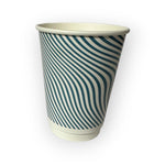 Blue Stripes 12OZ (355ML) DOUBLE WALL COFFEE CUPS