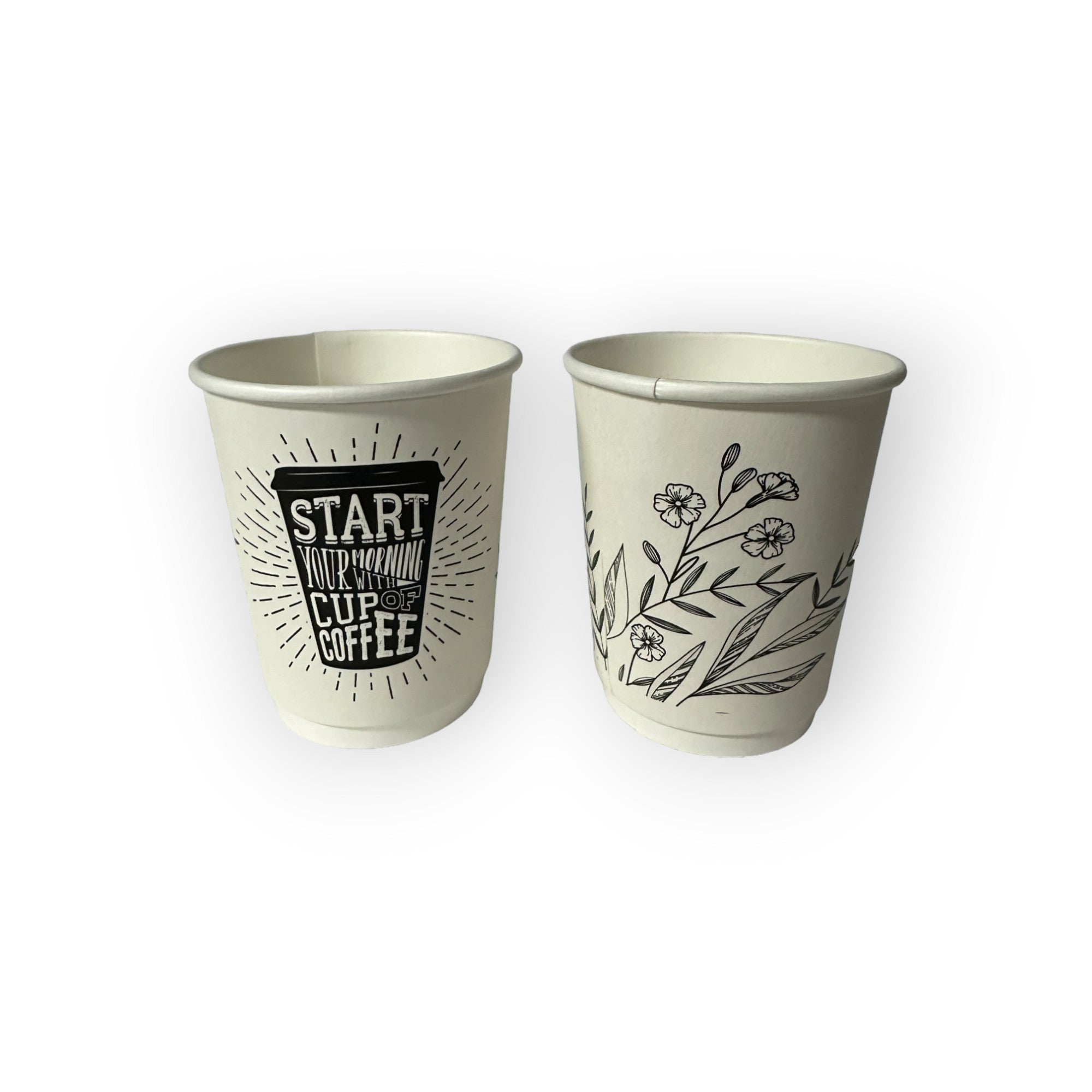 Start Your Day 8OZ (237ML) DOUBLE WALL CUSTOM COFFEE CUPS