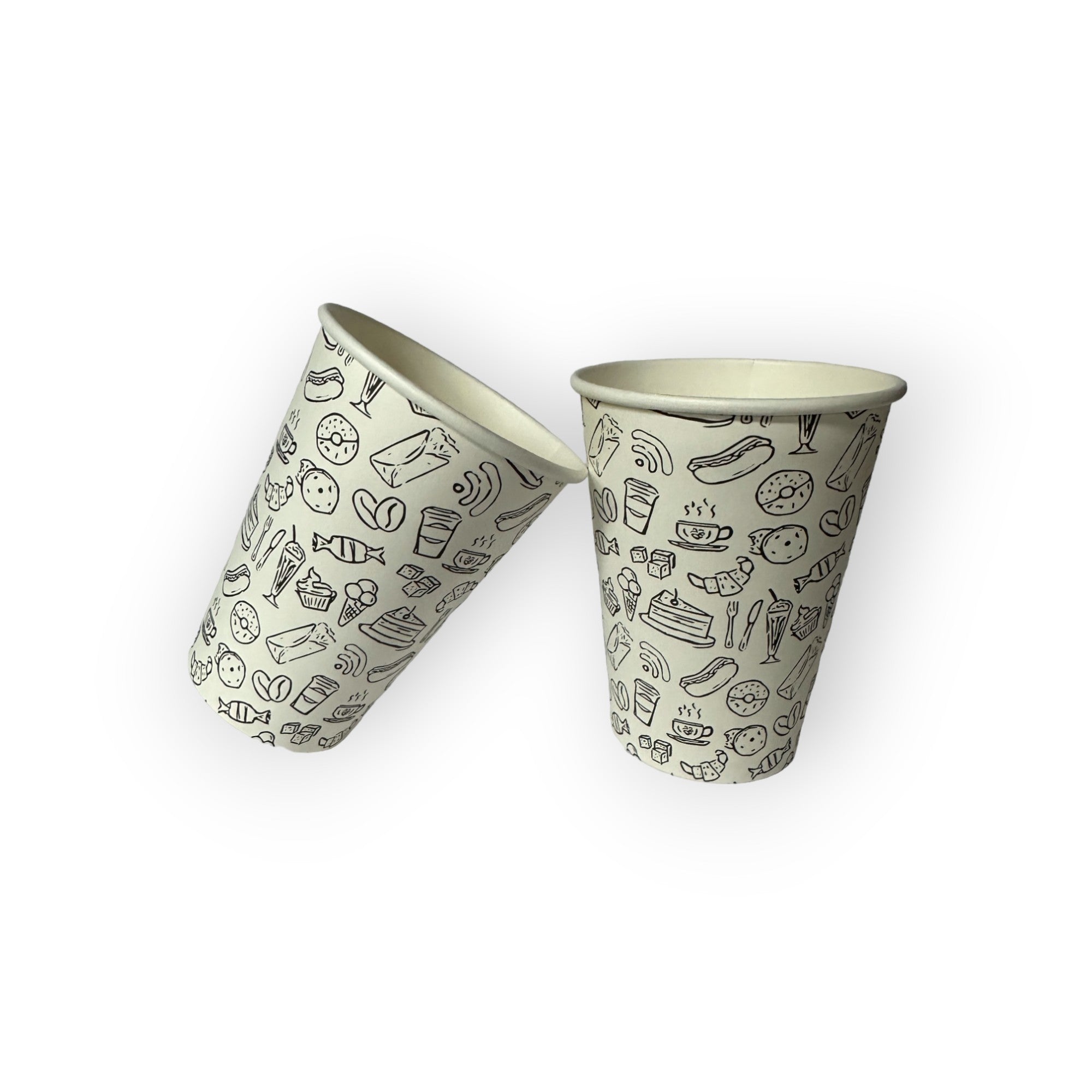 white 12oz single wall custom coffee cups