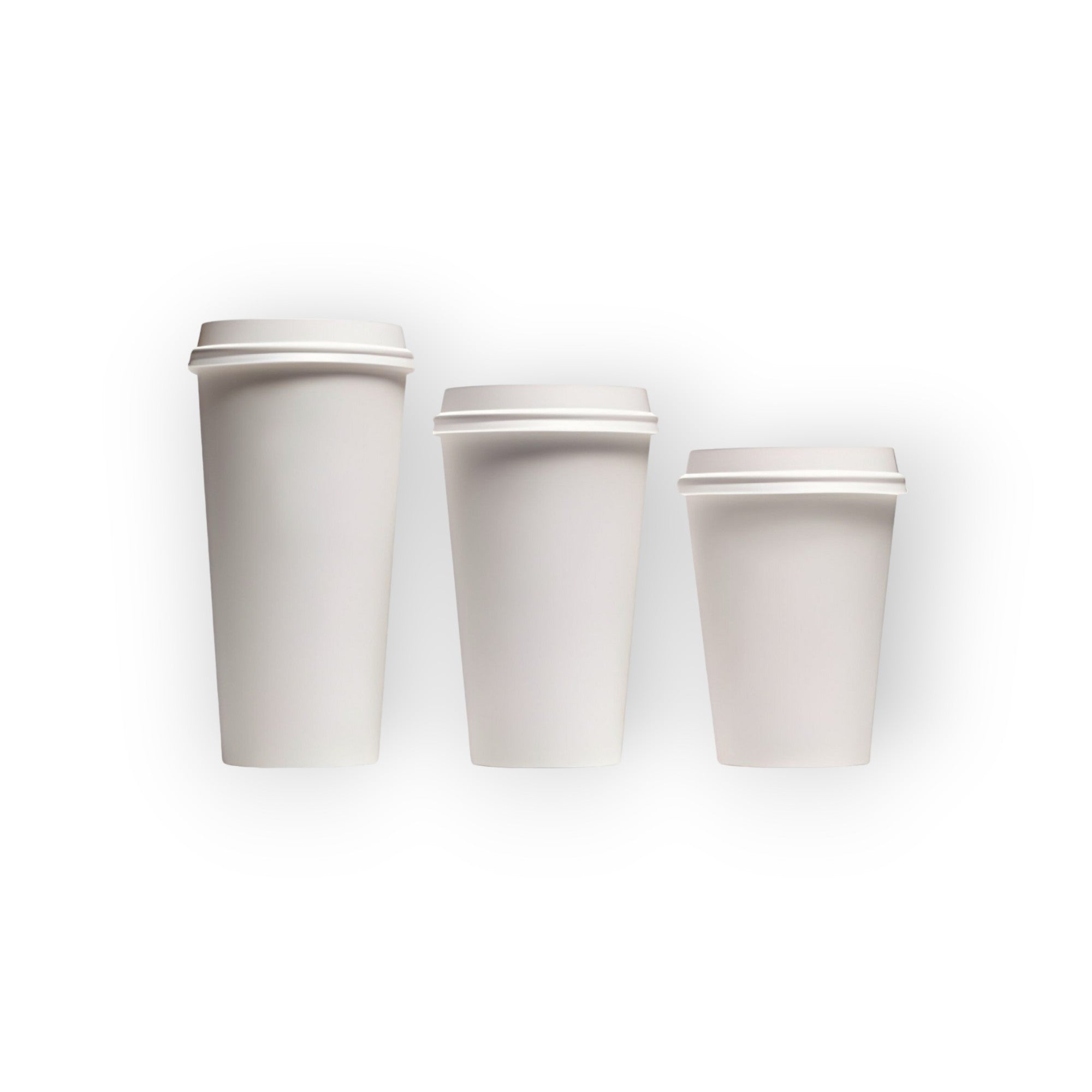 4 Plain White Single Wall Cups 12oz