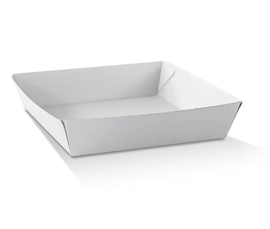 white corrugated kraft trays 